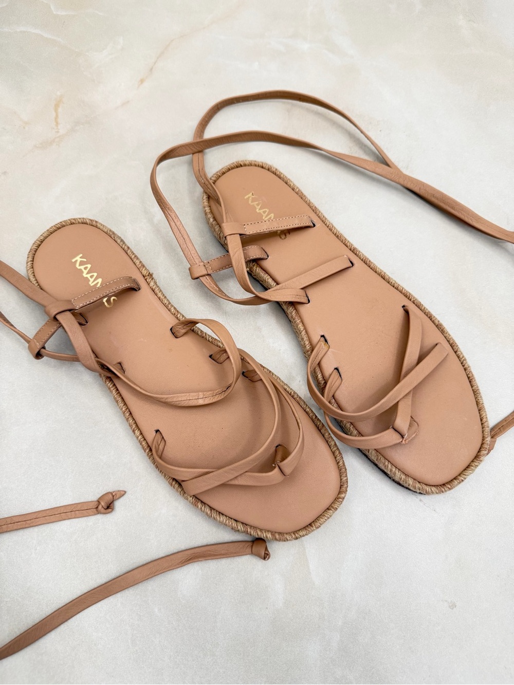 KAANAS Kluang Ankle Wrap Espadrille Sandals